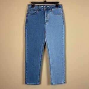 S.O.N.G. Timeless Fit Cotton Blend Two Tone Denim Jeans w/ Button Front Closure